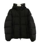 モンクレール MONCLER 美品 MONTCLA GIUBBOTT ダウンジャケット フード ジップアップ ロゴテープ F20911B56900 C0300 黒 ブラック 1 M相当 ■SK
