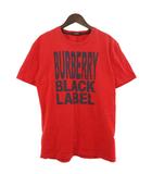 バーバリーブラックレーベル BURBERRY BLACK LABEL Tシャツ 半袖 クルーネック ロゴプリント コットン 赤 レッド 2 ■GY99