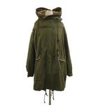 ジュエティ jouetie モッズコート ボア ライナー付き 異素材 切替 スタッズ チェック柄 コットン カーキ M ■GY99