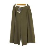 ルミノア Leminor ガウチョパンツ タック ストレッチ グレー系 グリーン系 36