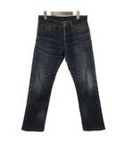 バーバリーブラックレーベル BURBERRY BLACK LABEL デニムパンツ テーパード ジッパーフライ ストレッチ コットン インディゴ 73