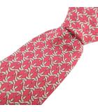 エルメス HERMES タグ付き ネクタイ レギュラータイ シルク 赤 レッド ■SK