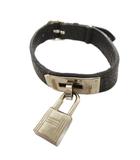 エルメス HERMES ケリー ドッグカラー 首輪 ペット用品 シルバー金具 □H刻印 レザー 黒 ブラック