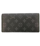 ルイヴィトン LOUIS VUITTON 美品 ポルトフォイユ ブラザ モノグラム エクリプス ロングウォレット 長財布 二つ折り M61697 黒 ブラック
