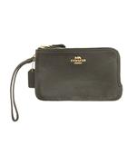 コーチ COACH Wジップ ポーチ 6649 レザー 黒 ブラック