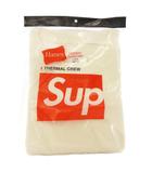 シュプリーム SUPREME × HANES Thermal Crew サーマル Tシャツ 長袖 クルーネック ワッフル コットン ナチュラル Natural L