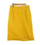 イヴサンローラン YVES SAINT LAURENT ヴィンテージ スカート ひざ丈 Aライン コットン 黃 イエロー 9A3