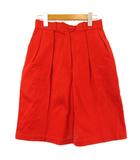 イヴサンローラン YVES SAINT LAURENT ヴィンテージ  ショートパンツ ハイウエスト ワイド ツータック コットン 赤 レッド 36