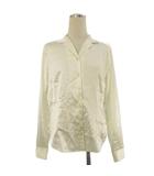 イヴサンローラン YVES SAINT LAURENT ヴィンテージ シャツ ブラウス 長袖 サテン 白 ホワイト 36