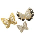ハナエモリ HANAE MORI 3点セット ブローチ 蝶モチーフ ブラック系 シルバーカラー ゴールドカラー ■GY99