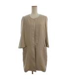 フォクシーニューヨーク FOXEY NEW YORK ノーカラーコート 七分袖ベージュ 40