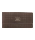 バーバリー BURBERRY 長財布 ロングウォレット フラップ チェック柄 ダークブラウン /JS ■GY