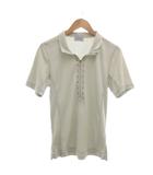 ニコルクラブフォーメン NICOLE CLUB FOR MEN カットソー 48 グレー オフホワイト 半袖 リブ編み ハーフジップ /TQ