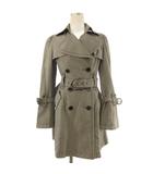バーバリーブルーレーベル BURBERRY BLUE LABEL トレンチコート ヘリンボーン ミディ丈 グレー 38 ■GY47