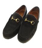 グッチ GUCCI ホースビット ローファー スエード モカシン ダークブラウン 7 ■GY47