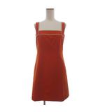 フォクシーニューヨーク FOXEY NEW YORK ノースリーブ ワンピース ひざ丈 オレンジ 40
