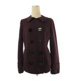 フォクシー ブティック FOXEY BOUTIQUE ニット ジャケット ダブルブレスト ウール 40 パープル