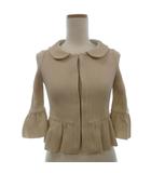 フォクシー ブティック FOXEY BOUTIQUE ペプラム ニット ジャケット フリル ベージュ 38