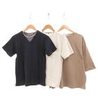 ユナイテッドアローズ A DAY IN THE LIFE UNITED ARROWS Tシャツ 3点セット まとめ売り 半袖 七分袖 Vネック ラウンドネック S 紺 ネイビー グレー ベージュ 無地 /IB