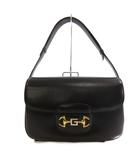 グッチ GUCCI ヴィンテージ ショルダーバッグ オールドグッチ ホースビット フラップ 黒 2064 ☆AA★