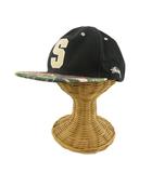 ステューシー STUSSY ×STARTER キャップ 帽子 ハイビスカス柄 ブラック ONE SIZE