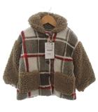ザラ ZARA ボアジャケット 上着 チェック 女の子 ブラウン系 110cm