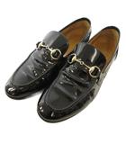グッチ GUCCI ローファー ホースビット パテントレザー エナメル 283644 ブラック34 1/2