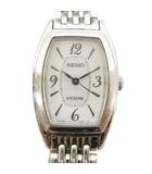 セイコー SEIKO エクセリーヌ EXCELINE ソーラー 腕時計 トノー V117-0AS0 シルバーカラー