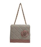 ハロッズ Harrods ハンドバッグ チェーン キルティング ホワイト ピンク ■GY99