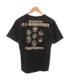 アヴィレックス AVIREX 美品 Tシャツ ロゴプリント クルーネック 半袖 L 黒 ブラック /SJ
