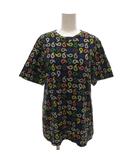 ポールスミス PAUL SMITH 美品 半袖Tシャツ カットソー クルーネック 総柄 L 黒 ブラック マルチカラー /OB ■GY99