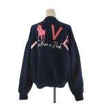 ラルフローレン RALPH LAUREN ピンクポニー PINK PONY 20周年記念 LOVE / Together in Pink スウェット トレーナー クルーネック 裏起毛 バックプリント ネイビー M