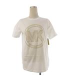 マイケルマイケルコース Michael michael kors 25SS タグ付き ラインストーン MK サークル ロゴ Tシャツ クルーネック 半袖 コットン ホワイト S