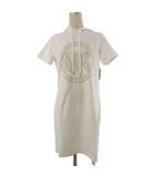 マイケルマイケルコース Michael michael kors 25SS タグ付き スタッド サークルMK フーディ ドレス パーカー ワンピース プルオーバー ラインストーン ホワイト M