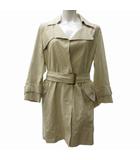 フォクシー FOXEY フェイクレザーコート ジャケット ベルト付 ベージュ 38 約M IBO69 0422