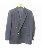 バーバリーズ Burberrys ダブル テーラードジャケット ブレザー 紺ブレ 金ボタン ウール モヘア 165 紺 ネイビー 0611 IBO71