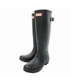 ハンター HUNTER ORIGINAL BACK ADJUSTABLE ラバー ロングブーツ レインブーツ レインシューズ 長靴 WFT1001RMA 黒 ブラック 約23.5cm 0614