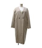 ユナイテッドアローズ A DAY IN THE LIFE UNITED ARROWS 美品 ノーカラー ウール コート ジャケット Vネック ウール混 ベージュ系 F STK 0614