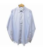 ダンヒル dunhill ワイシャツ レギュラーカラー ビジネス 長袖 コットン ストライプ 青 ブルー 約Lサイズ 0625