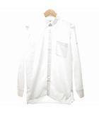 ダンヒル dunhill ロゴ刺繍 ワイシャツ レギュラーカラー 格子チェック 高島屋取扱い 残り布付き 長袖 白 ホワイト 約L 0627