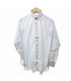 ダンヒル dunhill ワイシャツ ビジネスシャツ レギュラーカラー ボタンダウン コットン サックスブルー 約Lサイズ 0625