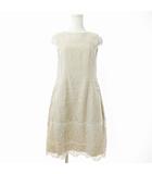 フォクシー FOXEY 美品 近年 40227 Linen Dress リネン 麻 ドレス ワンピース 38 ベージュ 0725 IBO75