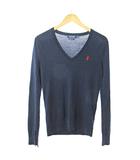ポロゴルフ ラルフローレン POLO GOLF RALPH LAUREN ニット セーター 長袖 ウール Vネック ポニー刺繍 M 紺 ネイビー 0807 IBO73