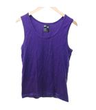 タンクトップ カットソー ロゴプリント 紫 パープル 約Mサイズ 0821