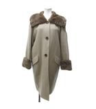 フォクシー ブティック FOXEY BOUTIQUE 美品 ヌートリアファー カシミヤ ロングコート ベージュ F ■MNK1 1002