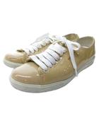 プラダスポーツ PRADA SPORT エナメル スニーカー ローカット ベージュ 38 約25cm IBO81 1016