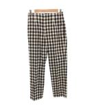 ユナイテッドアローズ UNITED ARROWS 25SS パンツ 38 白 ホワイト 黒 ブラック シャイニー ギンガムチェック 1514-162-5455 /FF