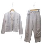 クチュールブローチ COUTURE BROOCH タグ付き セットアップ 上下 ジャケット パンツ ベルテッド ベージュ系 38 約M 1020