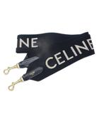 セリーヌ CELINE 美品 ロゴ ジャカード ショルダーストラップ 黒 ブラック ベージュ 1027