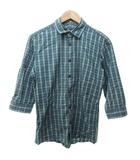 バーバリーブラックレーベル BURBERRY BLACK LABEL チェック シャツ カジュアルシャツ 長袖 緑 グリーン 2 約M 1029